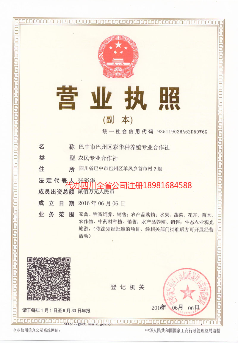 大足大足彩华种养殖专业合作社